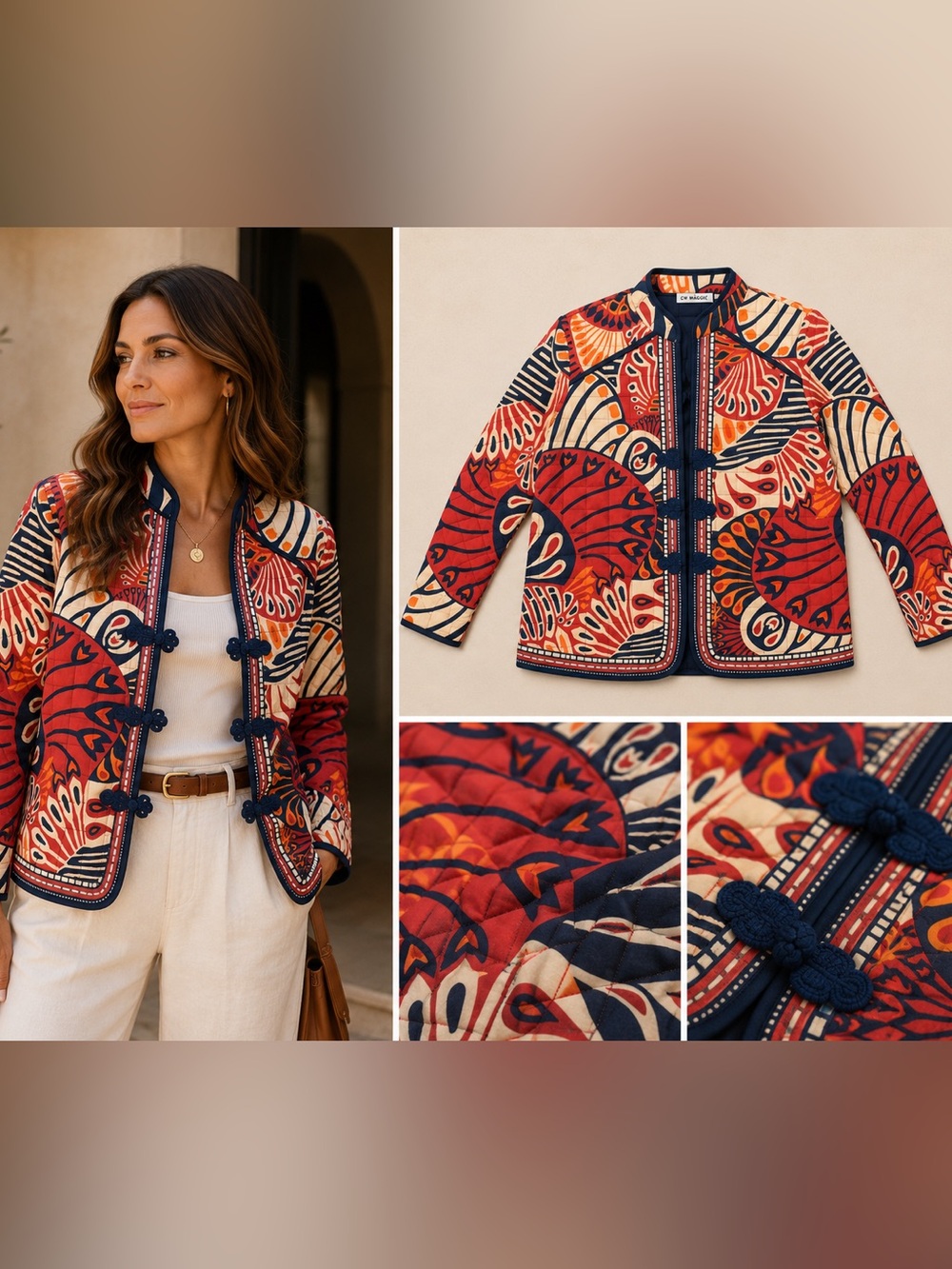 CK BRADLEY - sienna Patterned Jade Quilted Jacket NWT